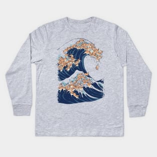 The Great Wave of Chihuahua Kids Long Sleeve T-Shirt